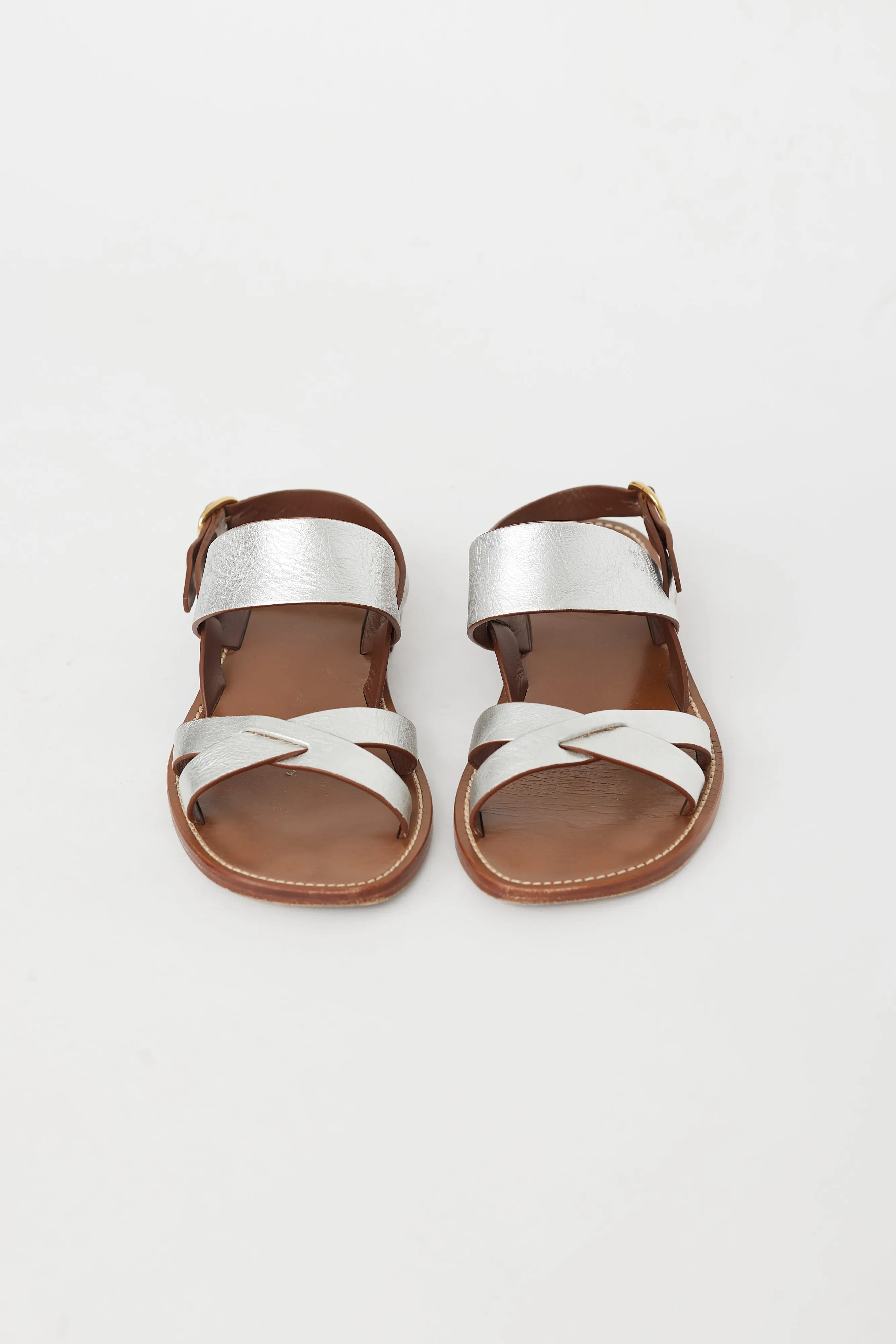 Brown & Silver Strappy Sandal