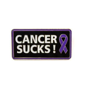 Cancer Sucks! Lapel Pin - Purple