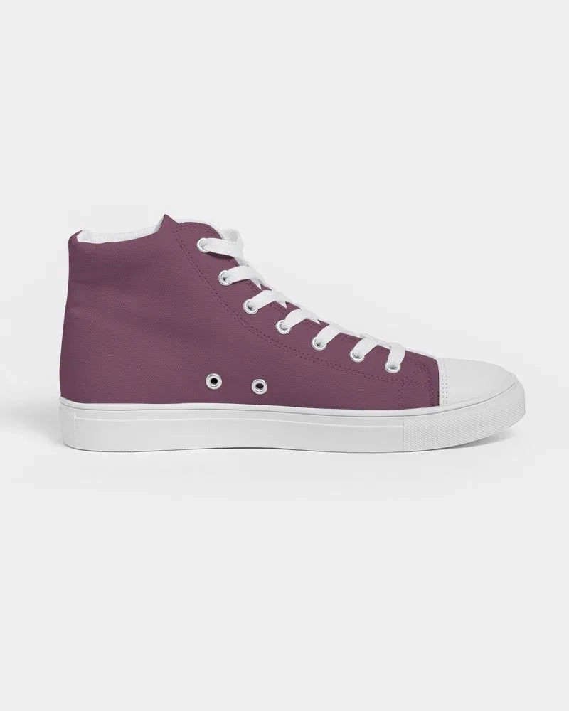 Medium Dark Magenta Men's High-top Canvas Sneakers | Men's | Medium Dark Pastel Magenta | C0M60Y0K60