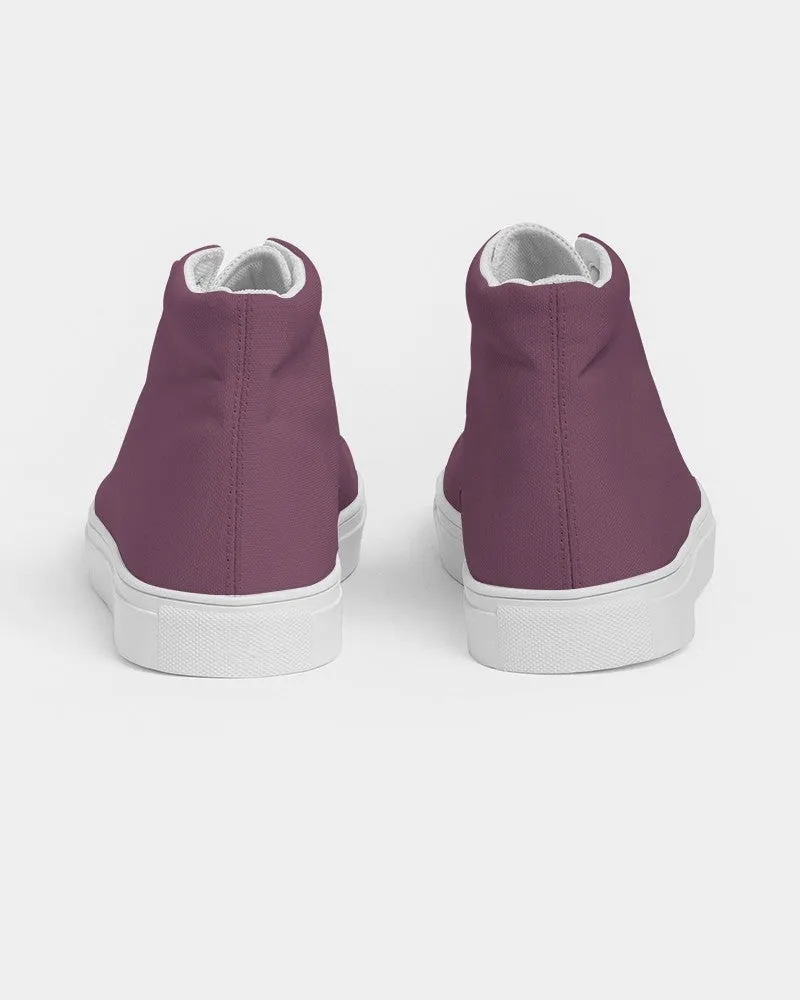 Medium Dark Magenta Men's High-top Canvas Sneakers | Men's | Medium Dark Pastel Magenta | C0M60Y0K60