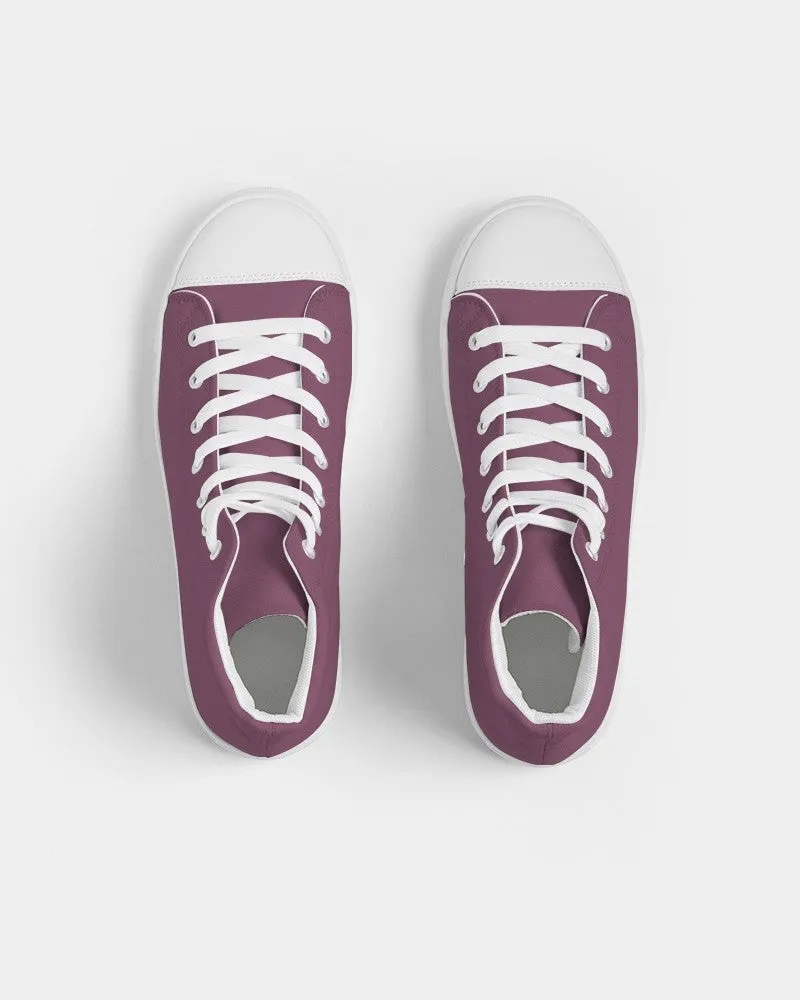 Medium Dark Magenta Men's High-top Canvas Sneakers | Men's | Medium Dark Pastel Magenta | C0M60Y0K60