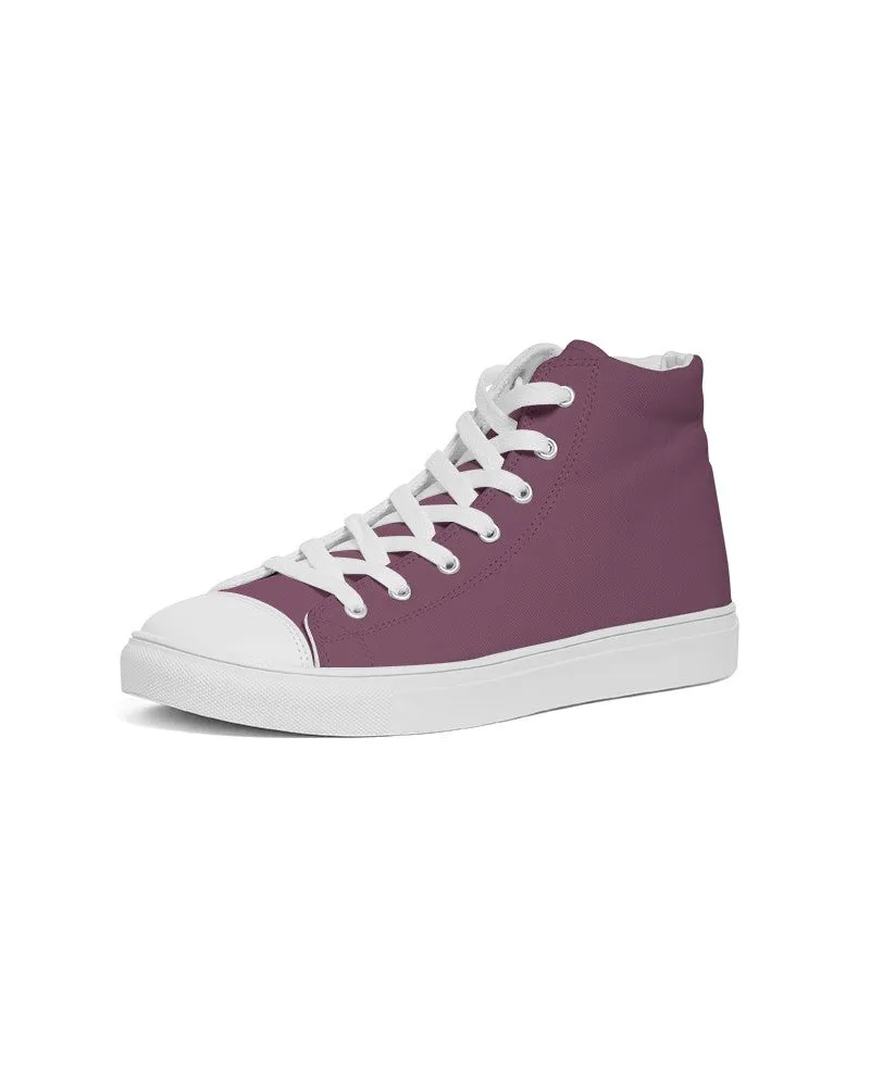 Medium Dark Magenta Men's High-top Canvas Sneakers | Men's | Medium Dark Pastel Magenta | C0M60Y0K60