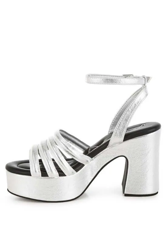 Metallic High Platform Sandals