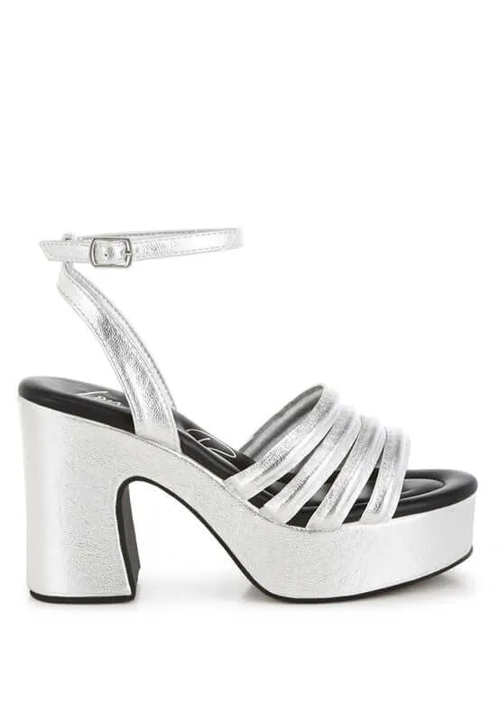 Metallic High Platform Sandals