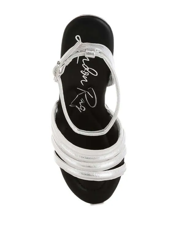 Metallic High Platform Sandals