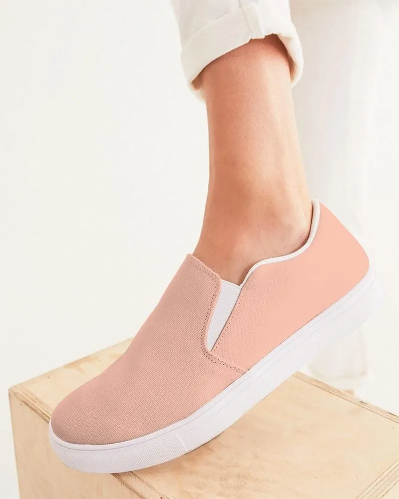 Pale Pastel Red Slip-On Canvas Sneakers | Women's | Bright Pale Pastel Red | C0M30Y30K0