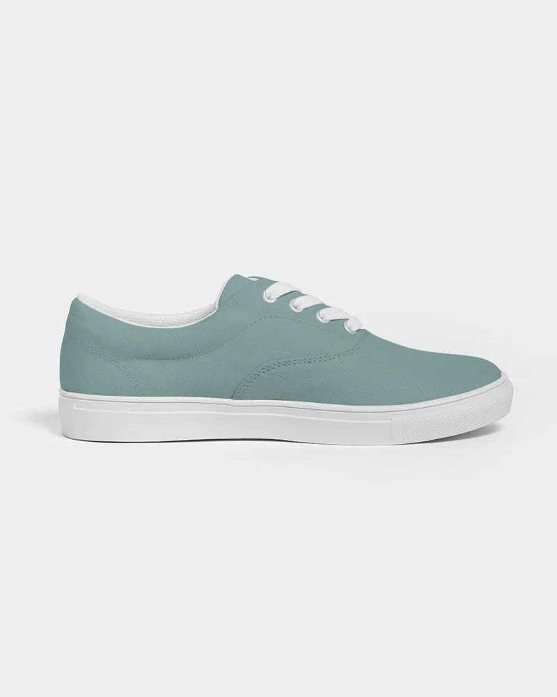 Shaded Pale Pastel Blue-Green Gray Canvas Sneakers | Women's | C30M0Y15K30