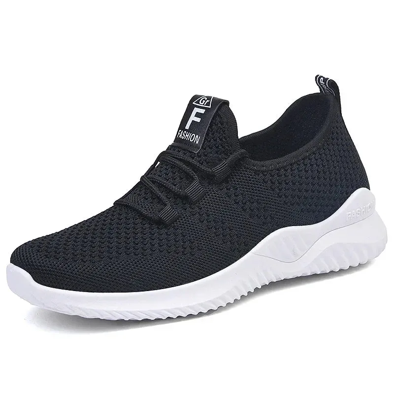 Womens Casual Sneakers Comfortable Breathable Shoes Lace-Up Summer Footwear