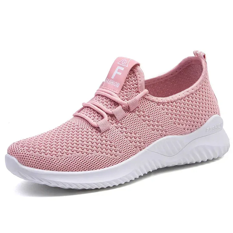 Womens Casual Sneakers Comfortable Breathable Shoes Lace-Up Summer Footwear