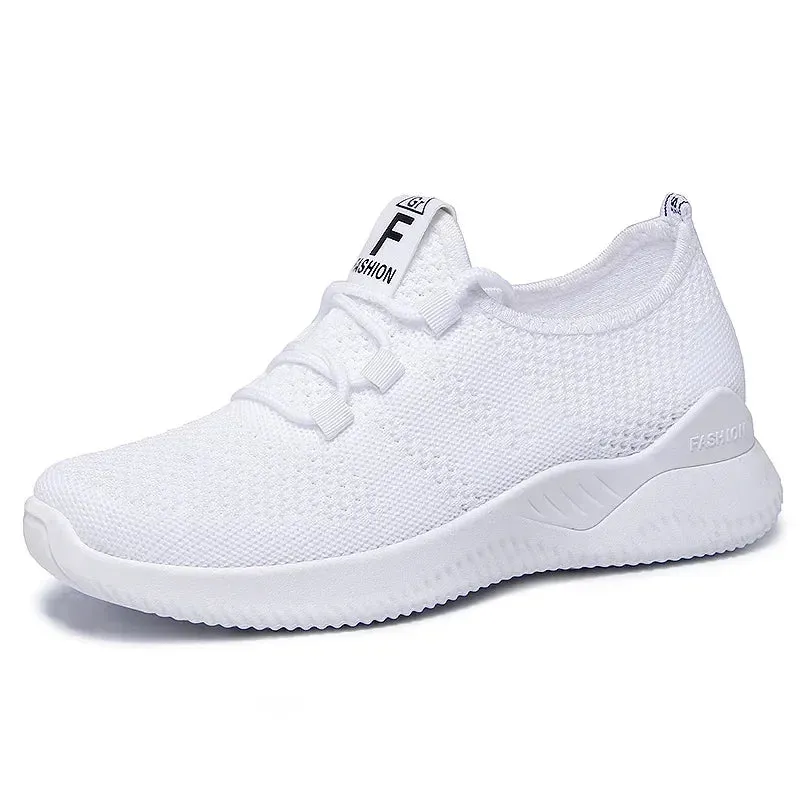 Womens Casual Sneakers Comfortable Breathable Shoes Lace-Up Summer Footwear
